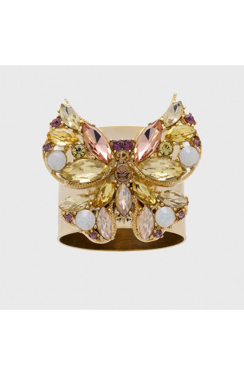 Joanna Buchanan Jeweled butterfly napkin rings, blue, set of two, Alternate, color, Yellow