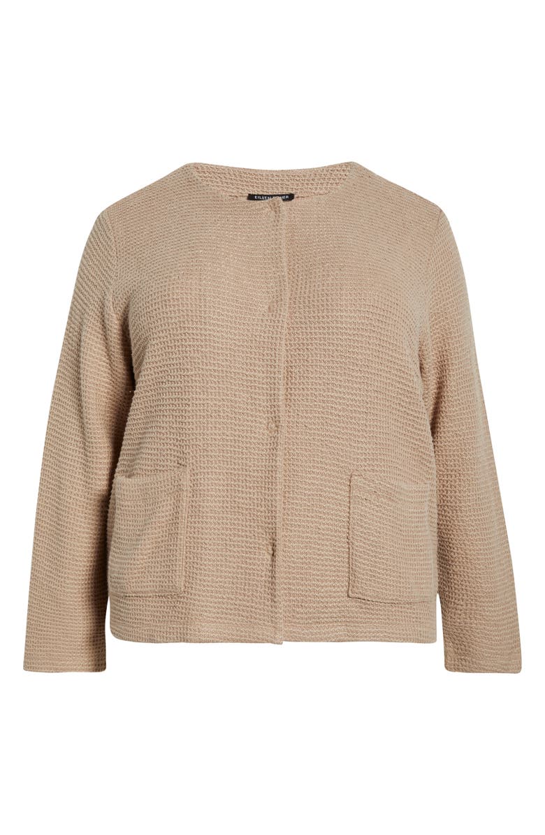 Eileen Fisher Textured Organic Cotton Jacket, Alternate, color, Wheat