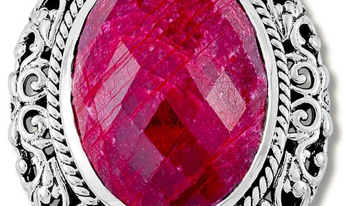 Samuel B. 18k & Silver 4.90 Ct. Tw. Ruby Pendant In Red