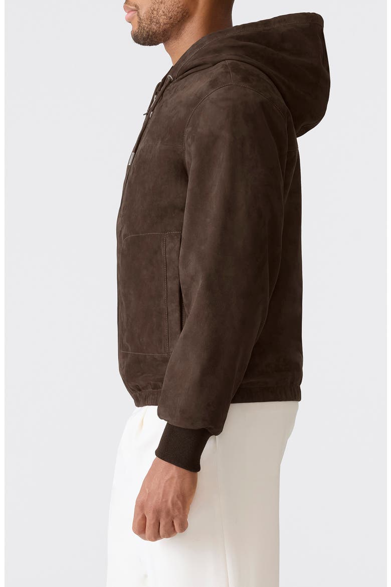 Sylas Hooded Suede Jacket, Alternate, color, UMBER