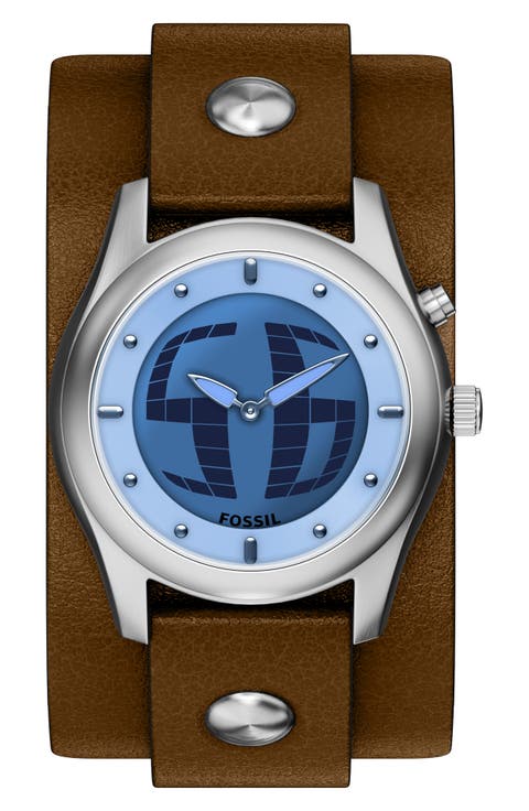 Archival Big Tic® Anadigi Leather Strap Watch, 40mm