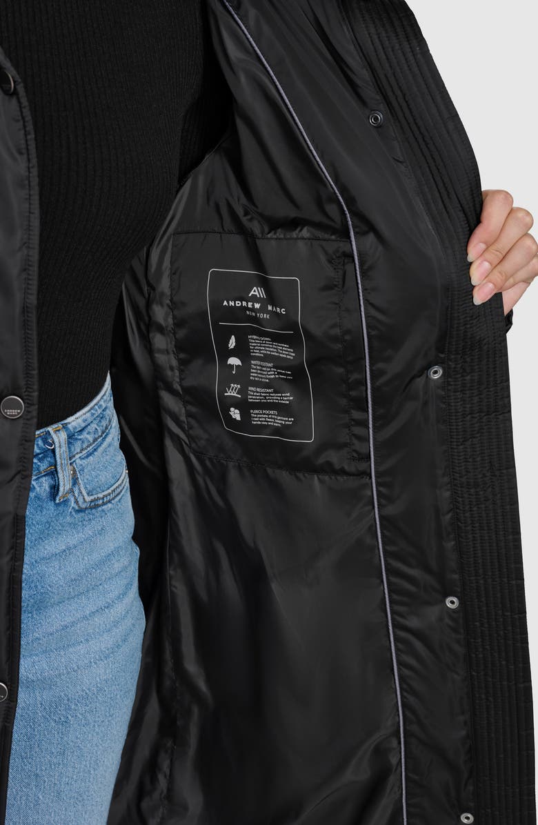 Andrew Marc Emery Faux Fur Trim Down, Feather & Synthetic Fill Puffer Coat, Alternate, color, Black