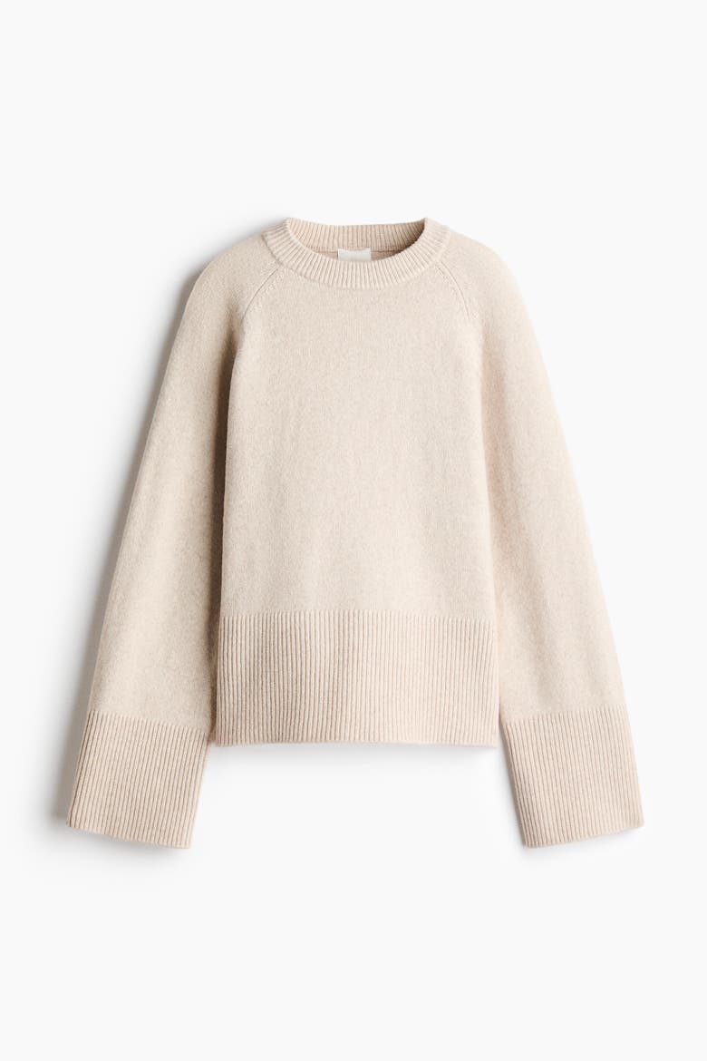 Raglan-sleeved Sweater, Alternate, color, Light beige