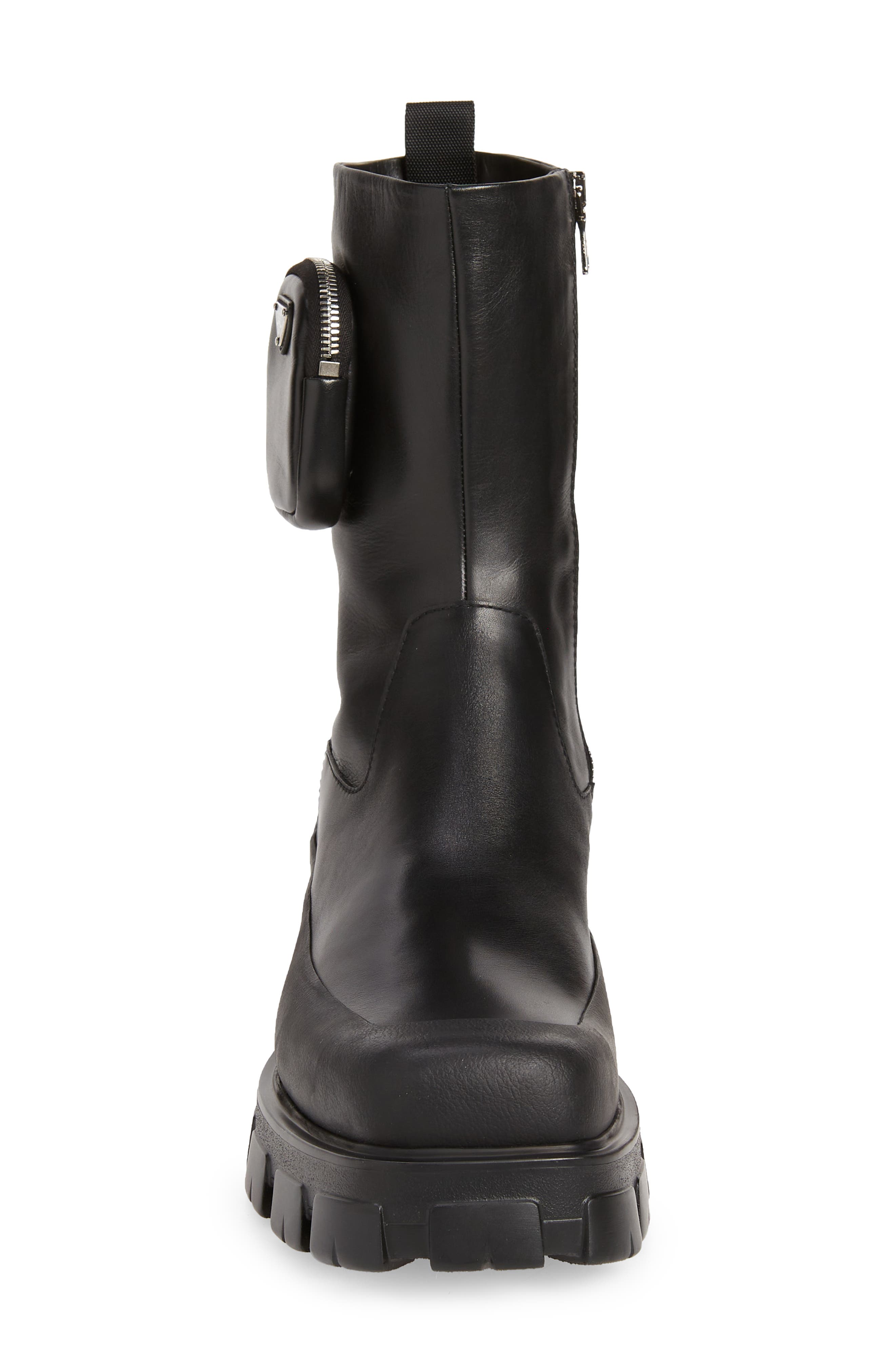 Prada Monolith Chelsea Boot with Pouch, Alternate, color, 