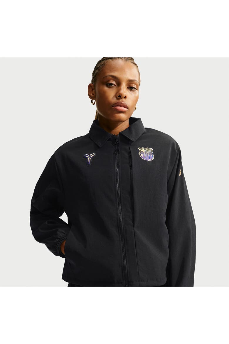 Women's Nike  Black Barcelona 2026/27 Away Woven Full-Zip Jacket, Alternate, color, Black