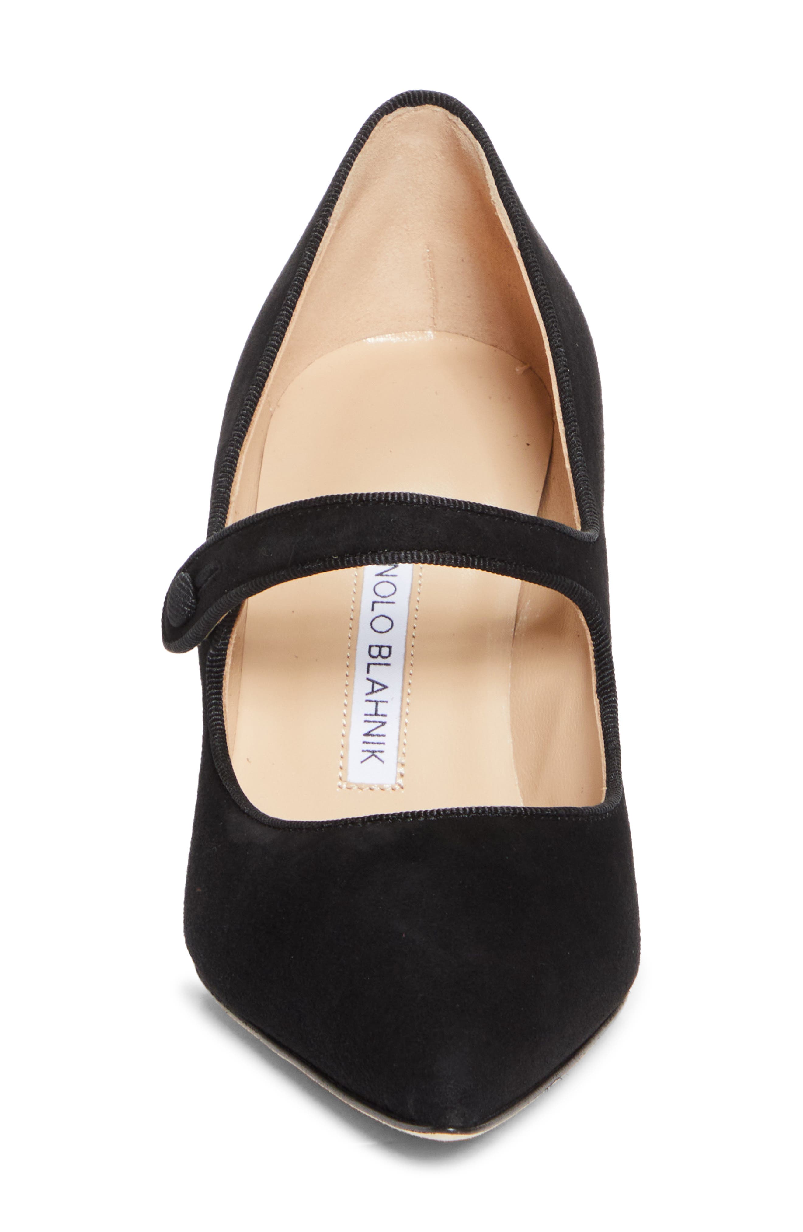 Manolo Blahnik Campariba Pointed Toe Mary Jane Pump, Alternate, color, Black