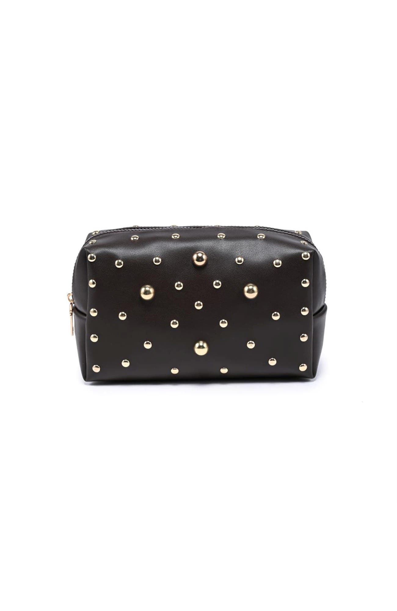 Stud Society Cosmetic & Travel Organizer Pouch, Main, color, Espresso