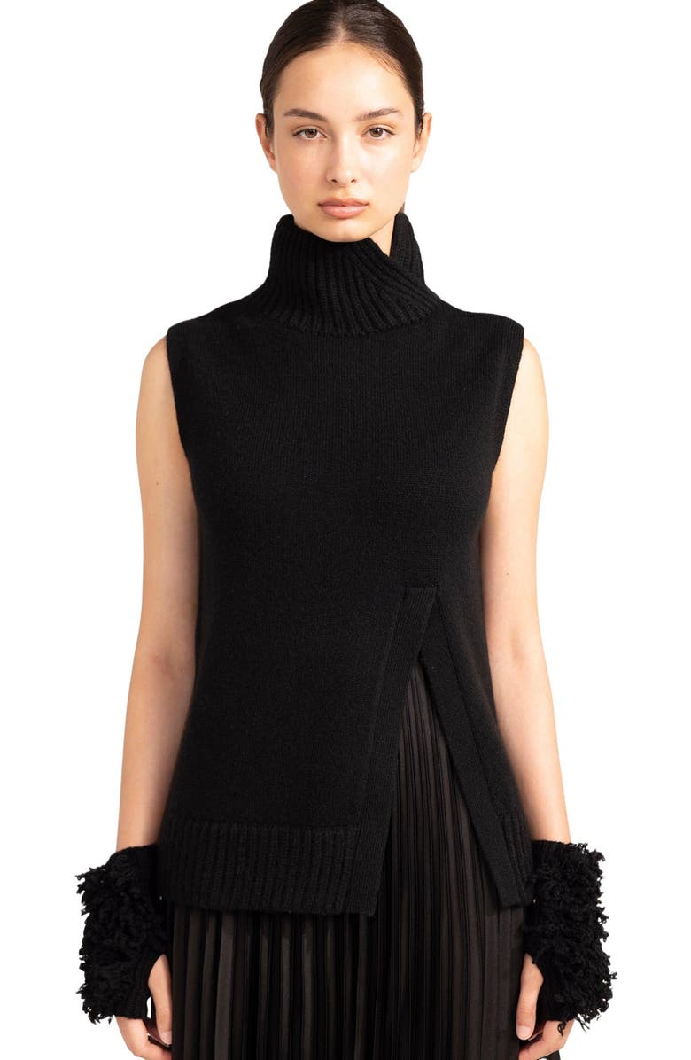 GOBI Mongolian Cashmere Loop-Stitch Cashmere Fingerless Gloves, Alternate, color,