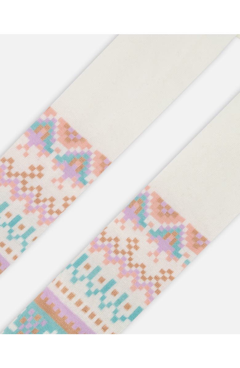 Deux par Deux Knit Tights with Norwegian Jacquard, Alternate, color, White, Pink And Turquoise