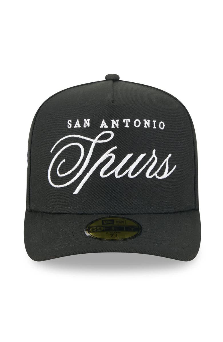 New Era Men's New Era Black San Antonio Spurs 2025 NBA Draft A-Frame 59FIFTY Fitted Hat, Alternate, color, Black