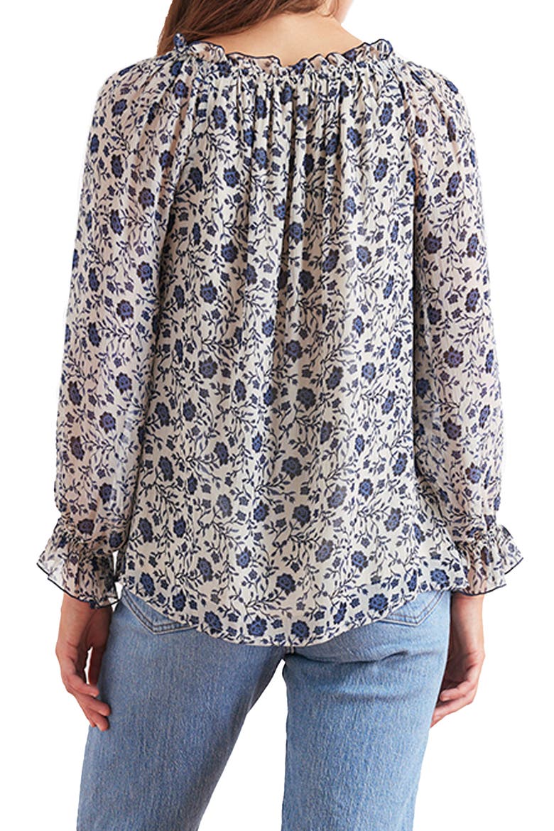 Esme Long Sleeve Top, Alternate, color, Sapphire Vines