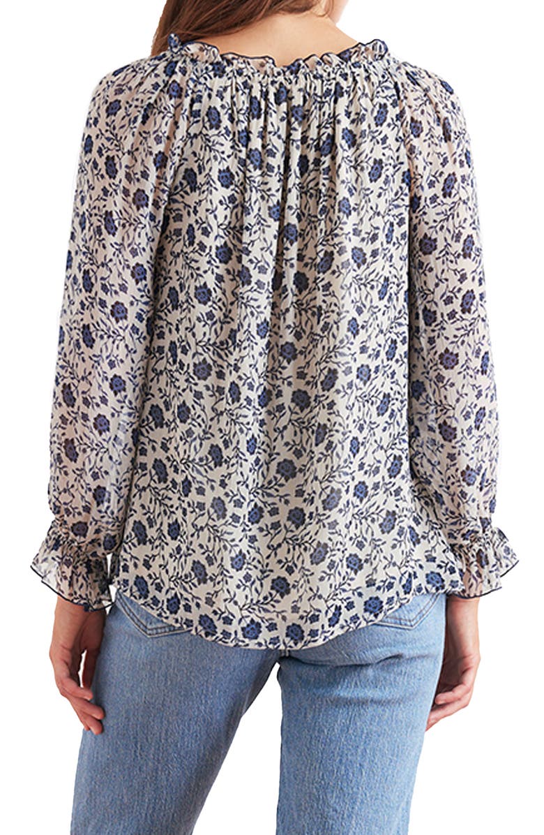 Paneros Clothing Esme Long Sleeve Top, Alternate, color, Sapphire Vines