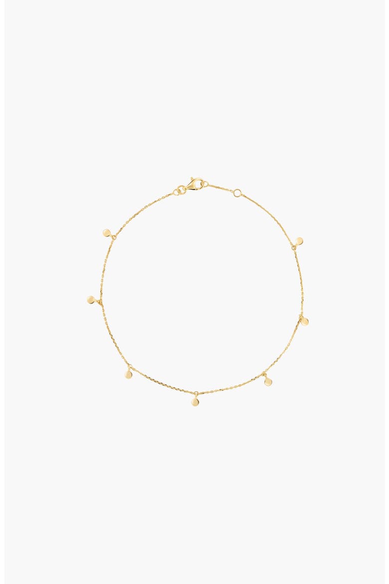 Dot Chain Anklet, Alternate, color, Yellow Gold