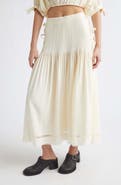 Rabanne Side Bows Crepe Midi Skirt