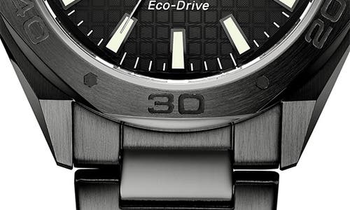 Citizen Mens Black Stainless Steel Bracelet Watch Bm7637-81h In Black