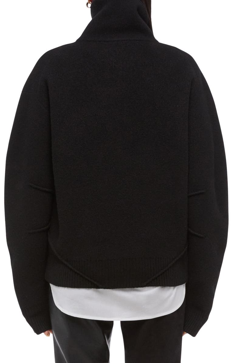 Helmut Lang Apex Quarter Zip Sweater, Alternate, color, Black