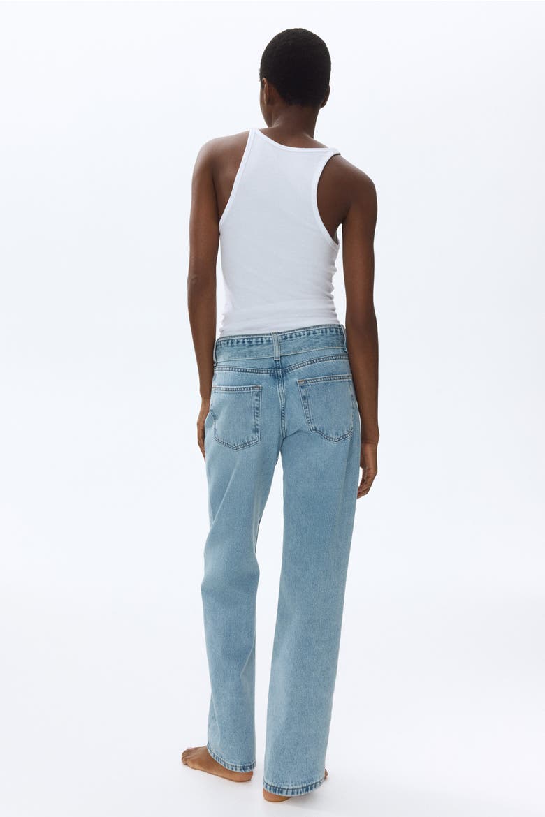 Barrel-leg High-waist Jeans, Alternate, color, Light denim blue