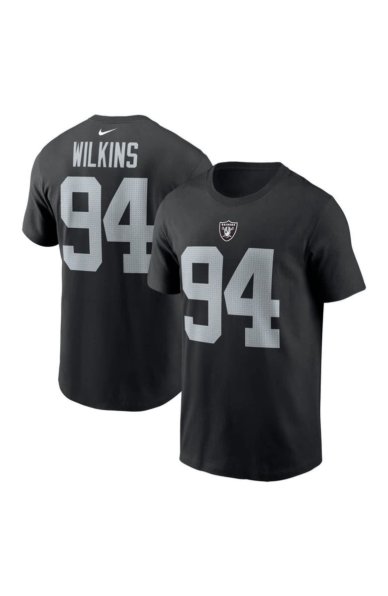 Nike Men's Nike Christian Wilkins Black Las Vegas Raiders Player Name & Number T-Shirt, Alternate, color, Black