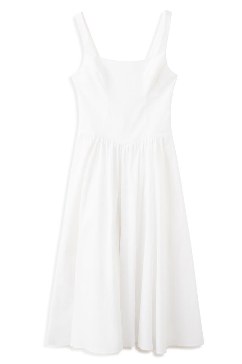 Starring Hailey Bieber Cutout Back Detail Cotton Blend Dress, Alternate, color, WHITE