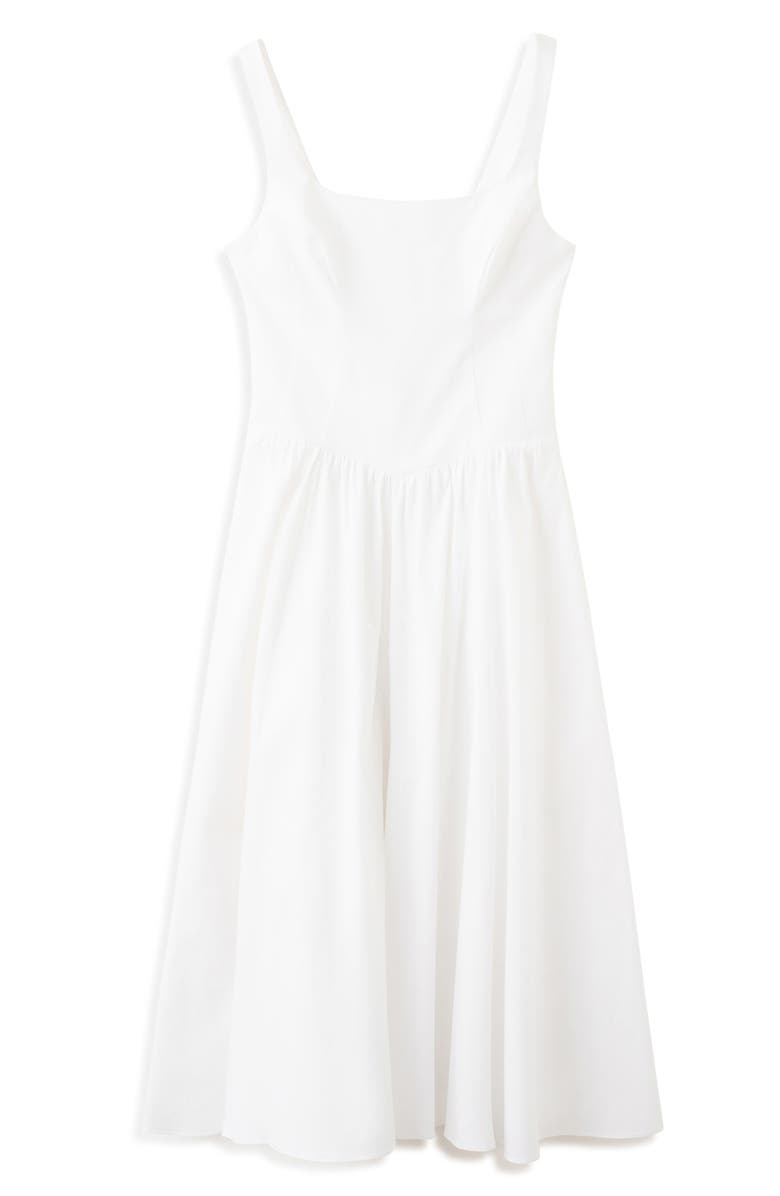 MANGO Featuring Hailey Bieber Cutout Back Detail Cotton Blend Dress, Alternate, color,