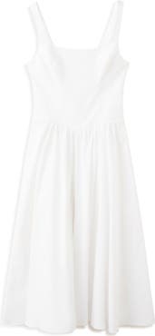 MANGO Starring Hailey Bieber Cutout Back Detail Cotton Blend Dress