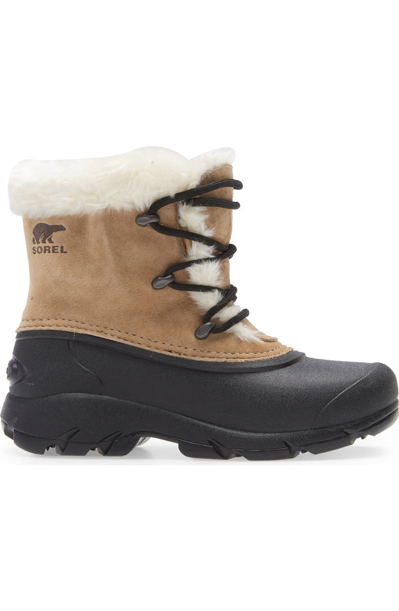 SOREL Snow Angel Faux Fur Detail Waterproof Boot, Alternate, color, Rootbeer