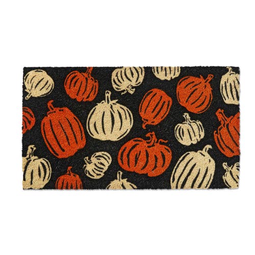 Tag Thanksgiving Pumpkins Pvc Coir Door Mat In Black