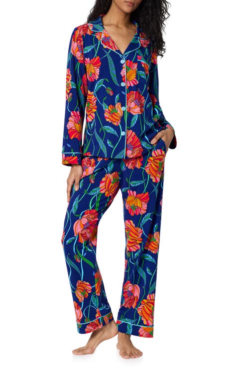 Linear Poppy Long Sleeve Pajamas