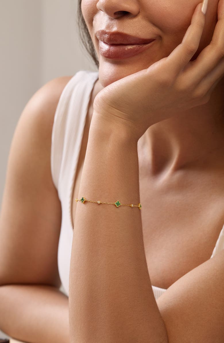 Bony Levy El Mar Gemstone & Diamond Station Bracelet, Alternate, color, 18K White Gold / Sapphire