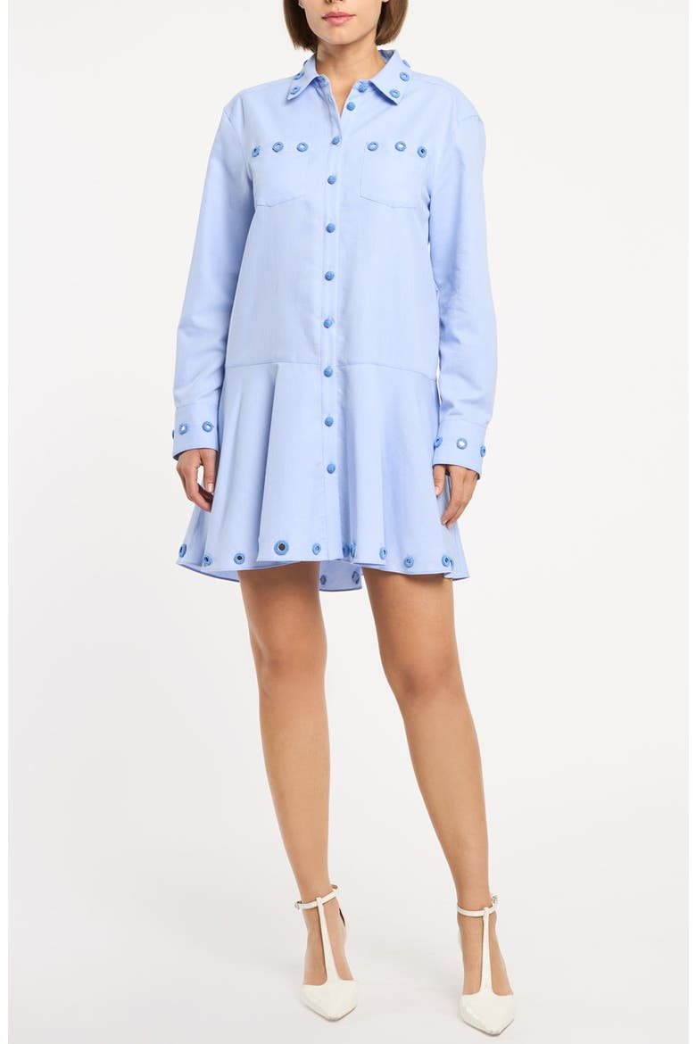 Giulia Long Sleeve Minidress, Main, color, RAIN CLOUD