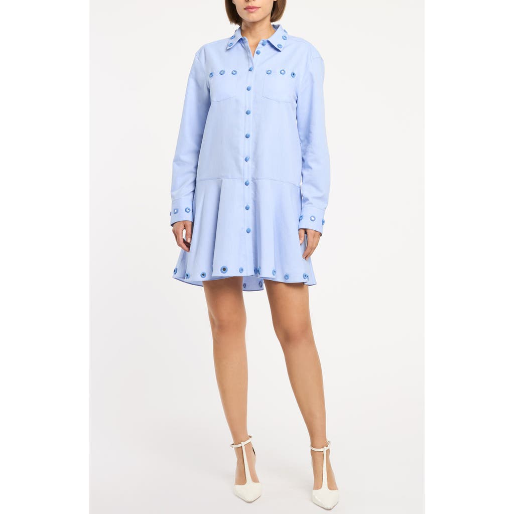 Cinq à Sept Giulia Long Sleeve Minidress in Rain Cloud at Nordstrom Rack, Size 0