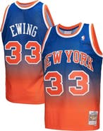 Mitchell & Ness Men's Mitchell & Ness Patrick Ewing Orange/Royal New York Knicks 1991/92 Hardwood Classics Fadeaway Swingman Player Jersey