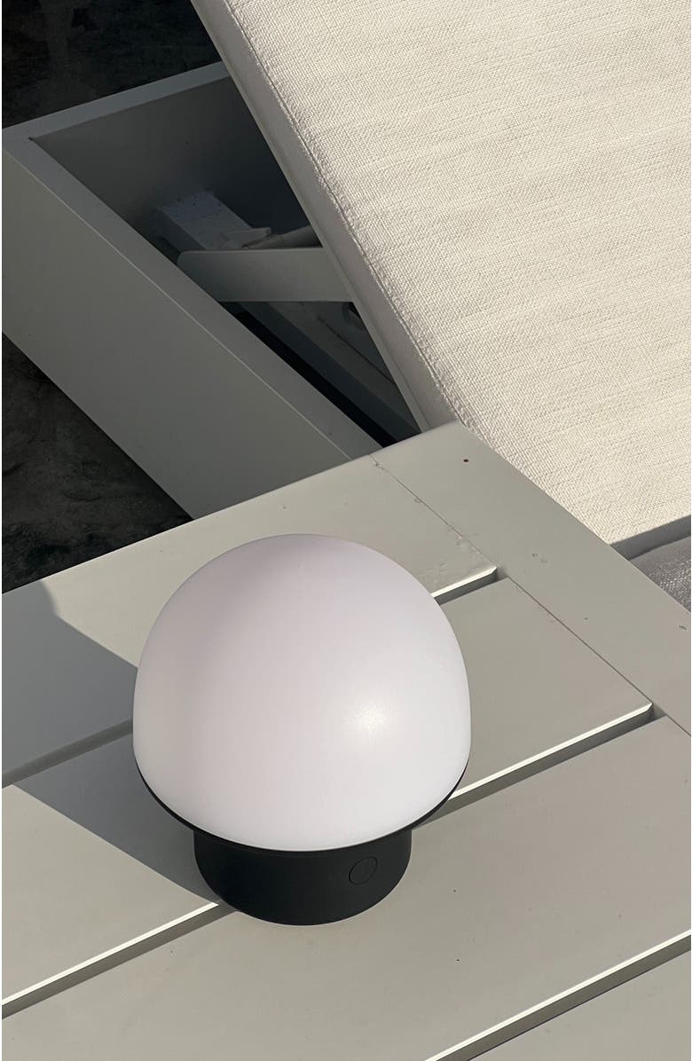 Brightech Portobello 6.6" Indoor/Outdoor USB-C Rechargeable Portable LED Table Lamp with 3-Way Dimmer, Alternate, color, Classic Black