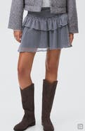 MANGO TEEN Ruffle Rhinestone Miniskirt