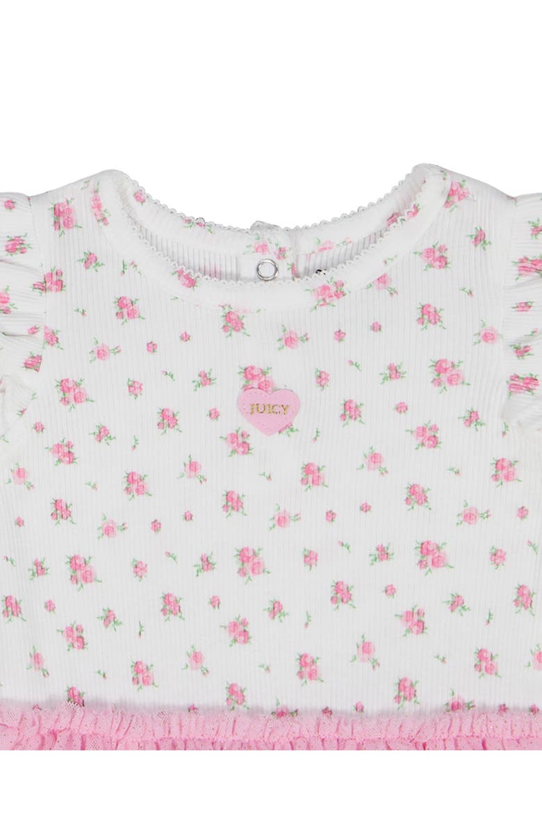 Juicy Couture Tulle Skirted Bodysuit & Headband Set, Alternate, color, Pink Multi