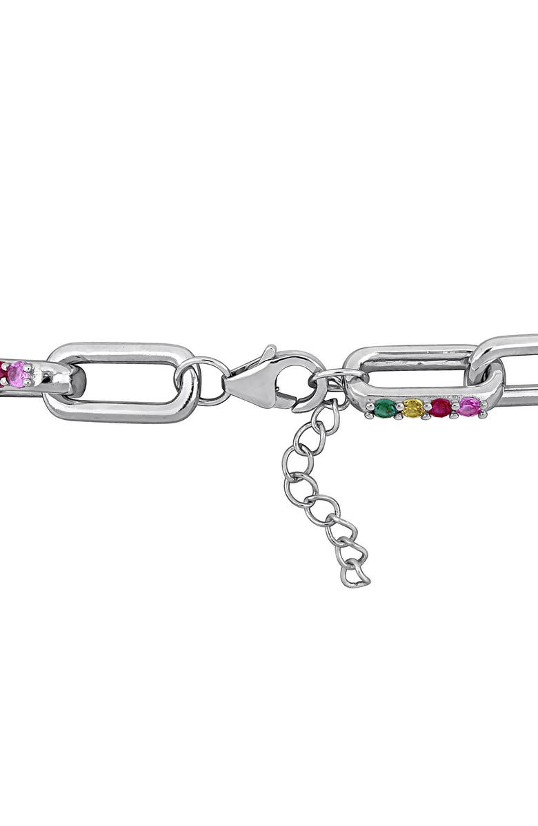 DELMAR Semiprecious Stone Frontal Necklace & Bracelet Set, Alternate, color,