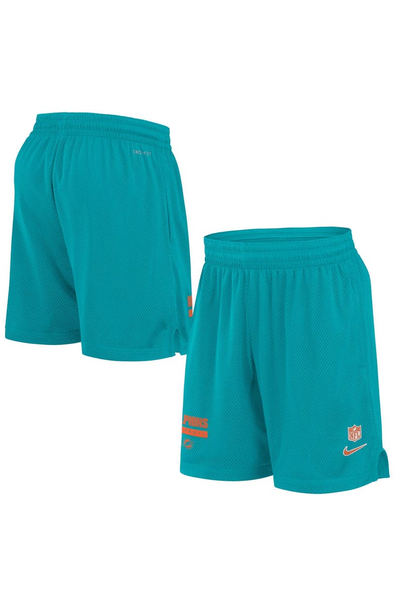 Nike Men's Nike Aqua Miami Dolphins 2024 Sideline Performance Mesh Shorts, Main, color, Aqua