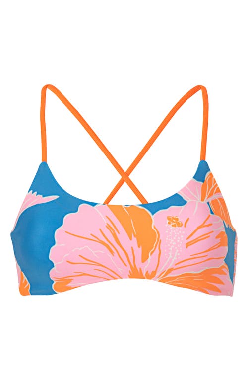 Maaji Magnolia Mirage Vienna Multifit Reversible Bikini Top In Bright Blue