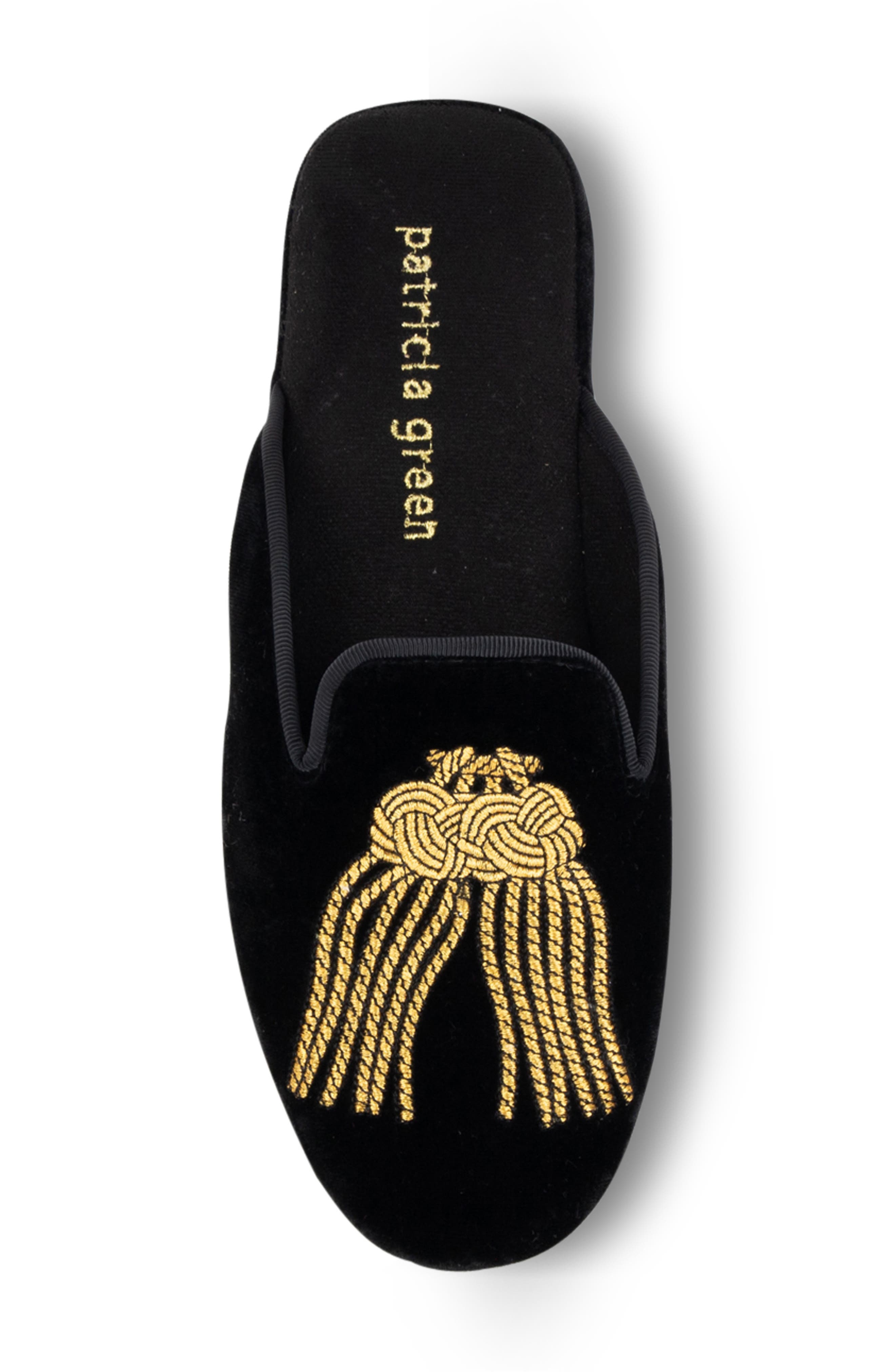 patricia green Victoria Embroidered Tassel Slipper, Alternate, color, 