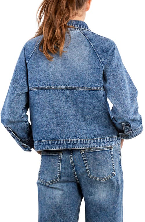 Hint Of Blu Boxy Denim Jacket In Blue