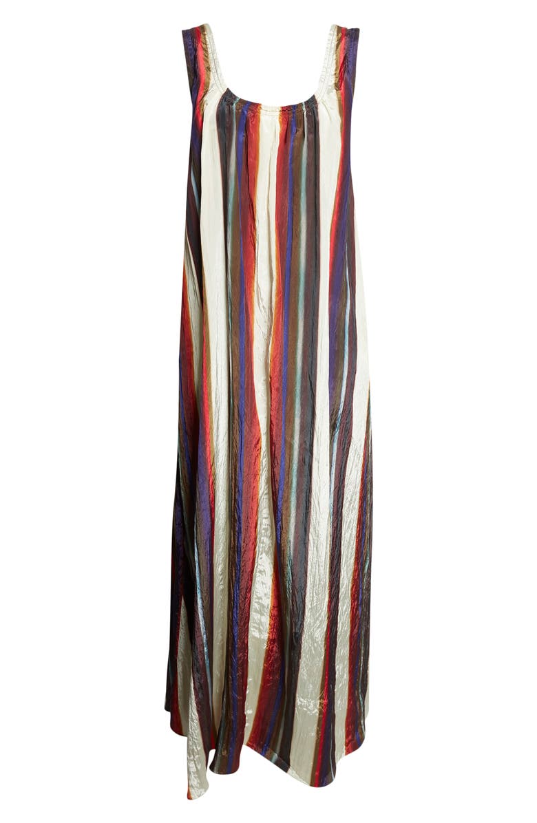 Christopher John Rogers Morris Stripe Crinkled Maxi Dress, Alternate, color, Calla Lily Multi