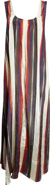 Christopher John Rogers Morris Stripe Crinkled Maxi Dress