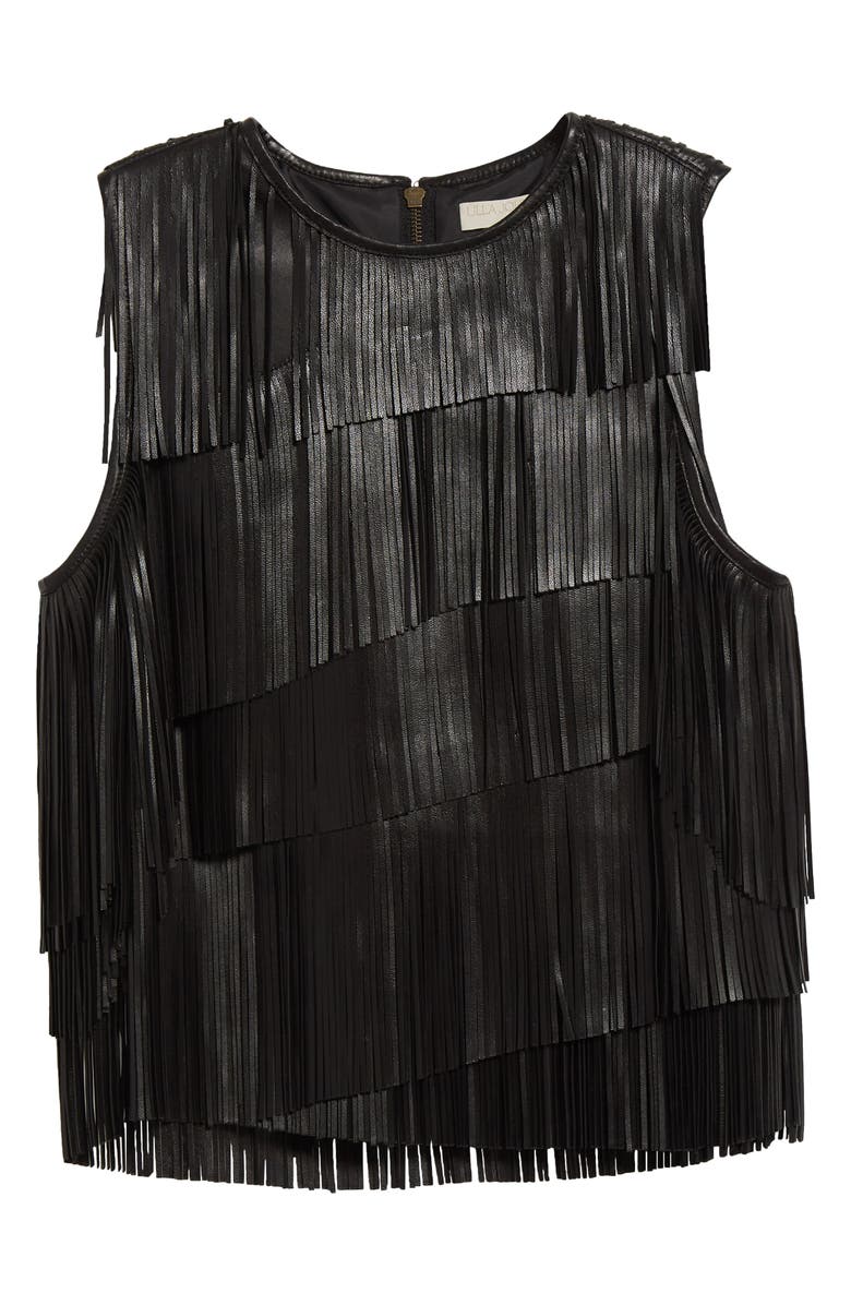Ulla Johnson Leonie Leather Fringe Tank, Alternate, color,
