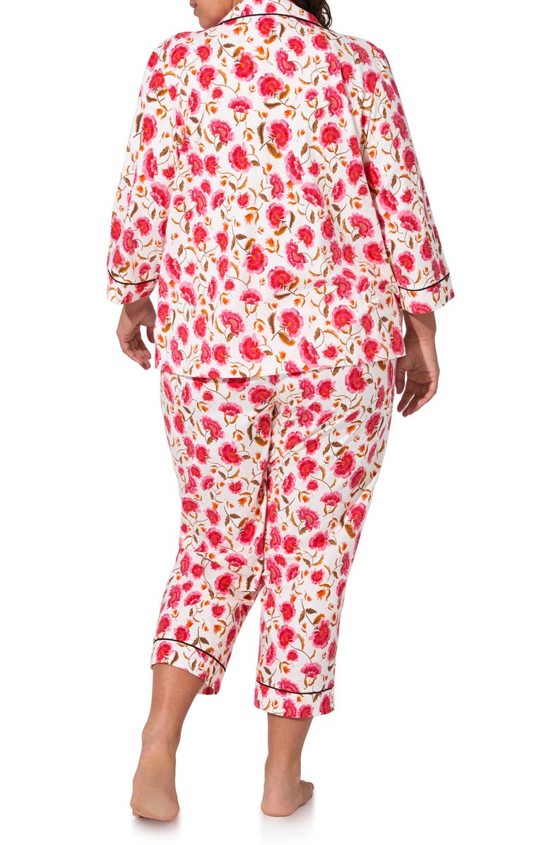 BedHead Pajamas Print Long Sleeve Stretch Organic Cotton Jersey Crop Pajamas, Alternate, color, Fantasia Floral