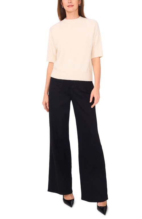 Vince Camuto Crewneck Short Sleeve Sweater In Neutral