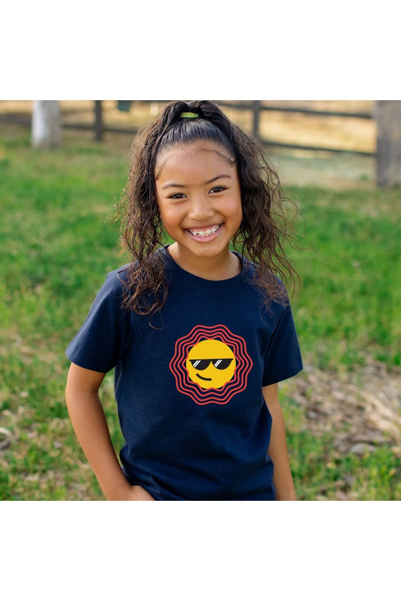 Kids' Organic Cotton Cool Sun Graphic T-Shirt, Alternate, color, Navy
