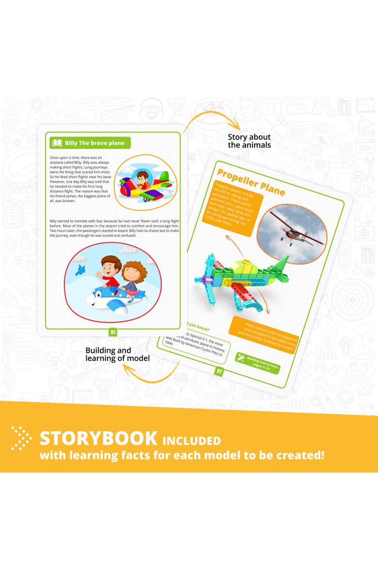 Steam Labs Junior Learning About Aircrafts 5 Model Toy Brick Building, Alternate, color, Multicolored
