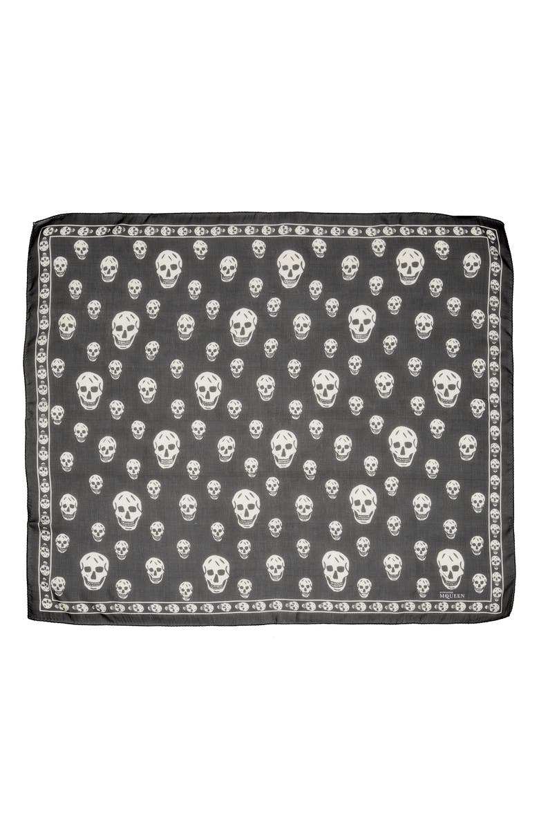 McQueen Alexander McQueen Skull Foulard Silk Scarf, Main, color, 