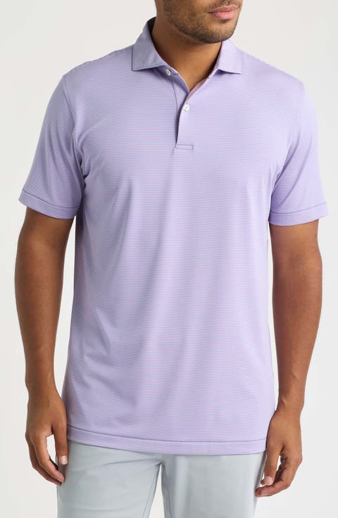 Cadenza Pinstripe Crown Crafted Performance Jersey Golf Polo