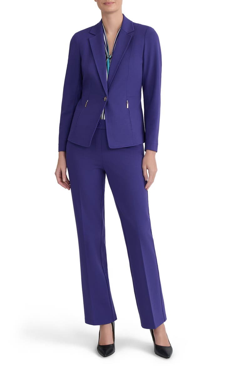 Notch Lapel Zip Pocket Blazer, Alternate, color, REGAL PLUM